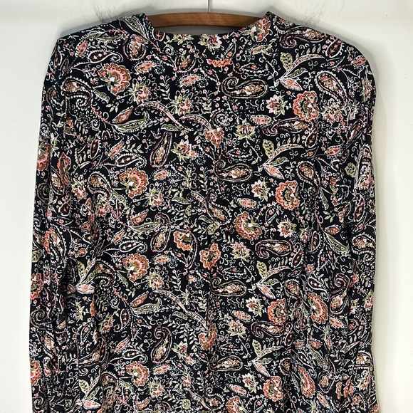 J. JILL Paisley Print Button Down Long Sleeve Tunic Size Large - Picture 13 of 16
